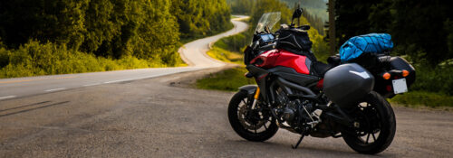 Motorcycle parking on road