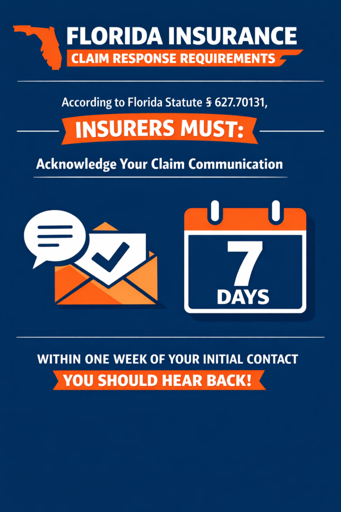 Florida insurance claim response deadlines.