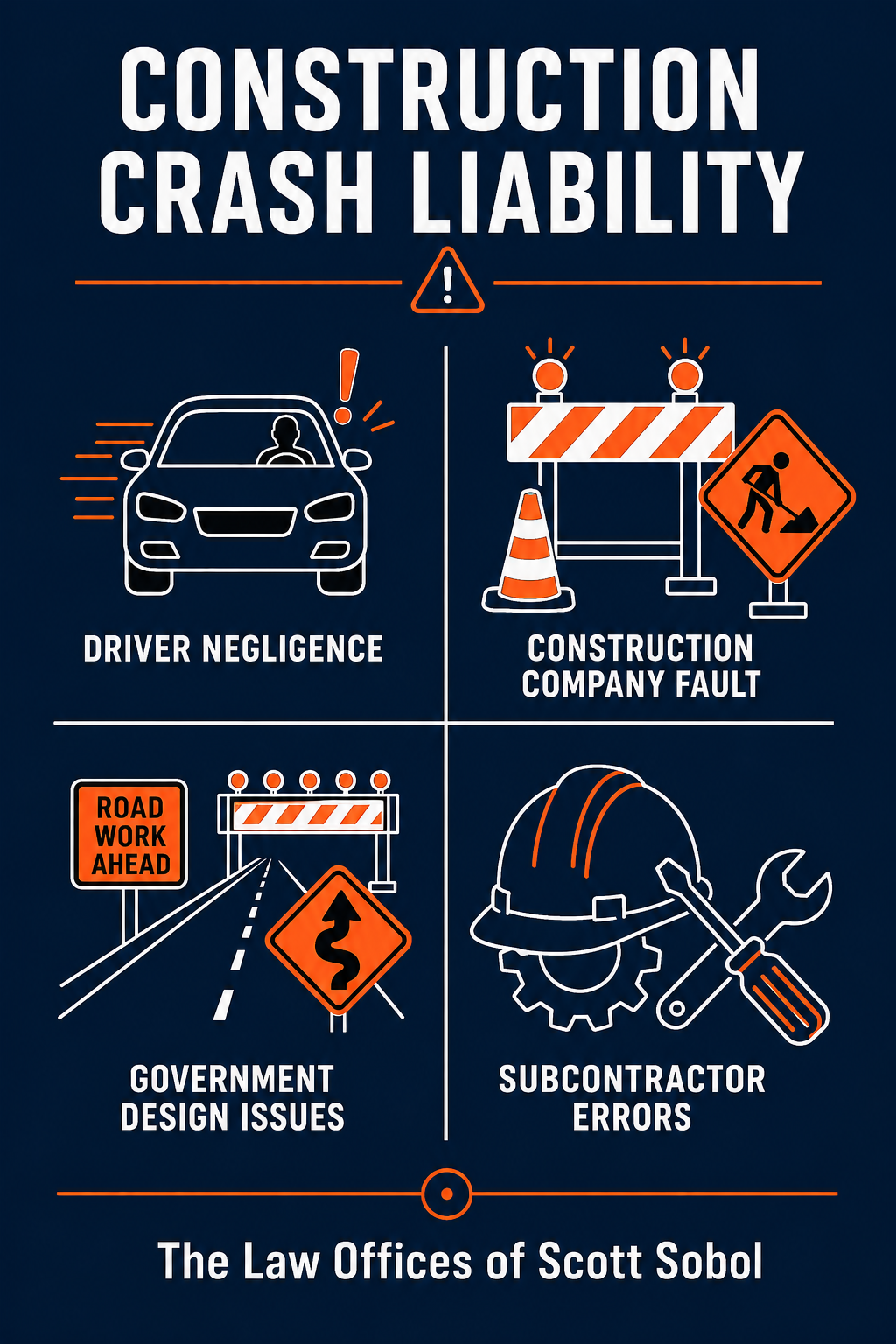 Infographic of parties who may be liable in a Florida construction zone crash